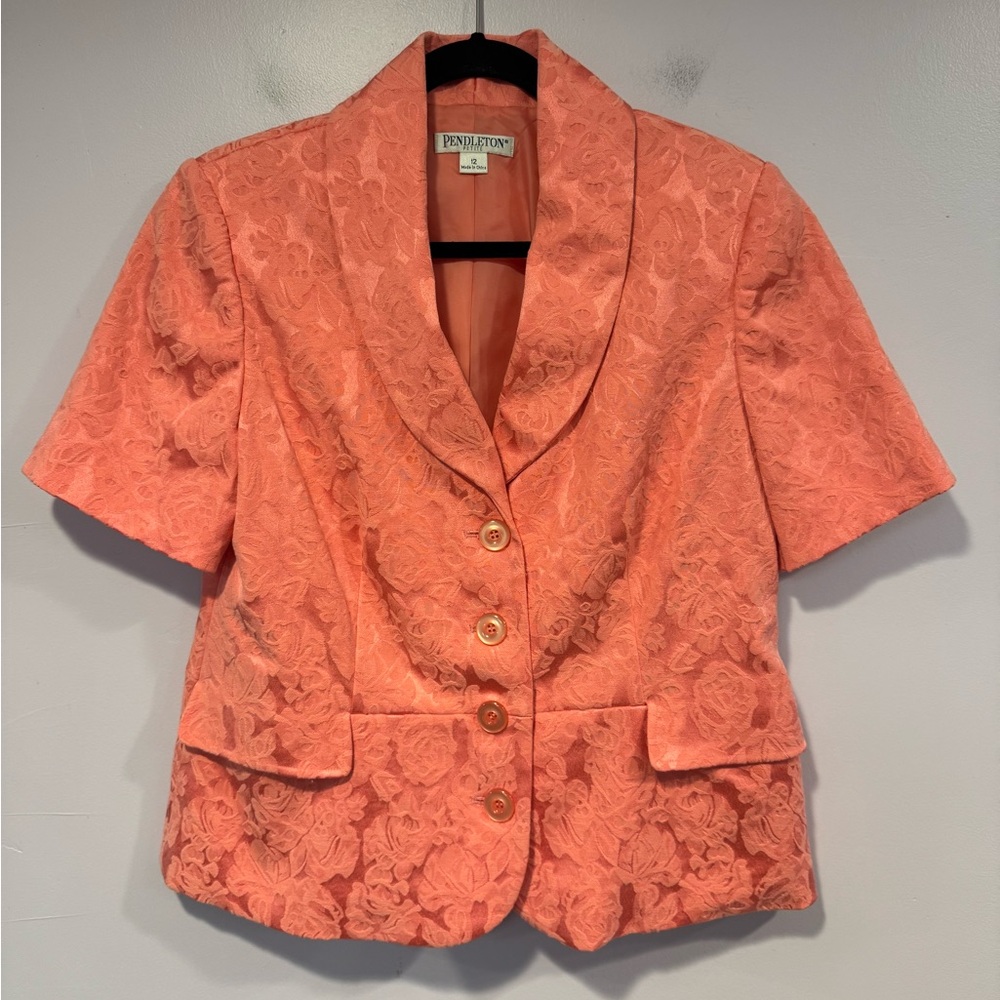 Pink floral Pendleton short sleeve Suit jacket‎